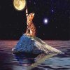 Cat Touching Moon Paint By Numbers