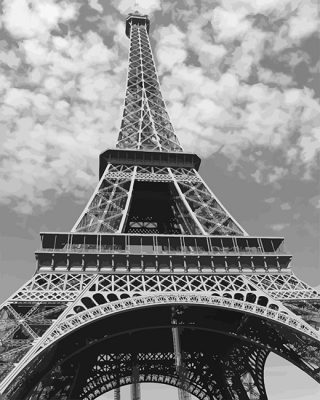 Eiffel Tower Black And White Paint By Numbers