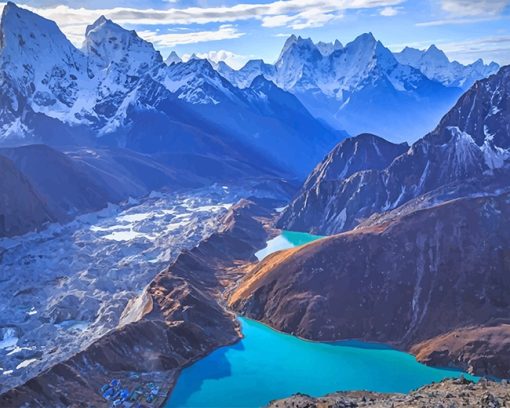 Gokyo Lakes Trek Paint By Numbers