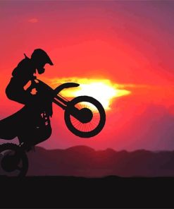 Sunrise Motorcycle Silhouette Paint By Numbers