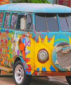 Vintage Volkswagen Van Paint By Numbers