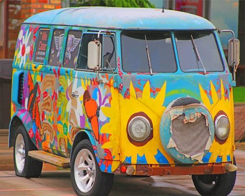 Vintage Volkswagen Van Paint By Numbers