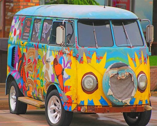 Vintage Volkswagen Van Paint By Numbers