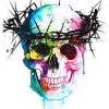 Colorful Skull With Thorns Crown Paint By Numbers