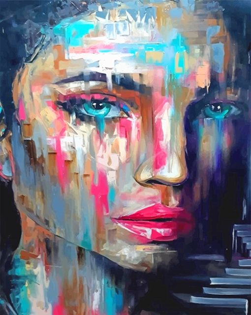 Colorful Woman Blue Eyes Paint By Numbers