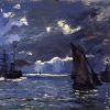 A Seascape Shipping By Moonlight Paint By Numbers