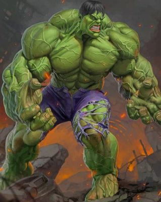 Super Hero Hulk paint by numbers