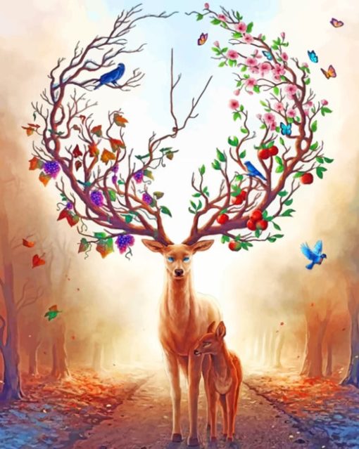 Magical deer paint by numbers