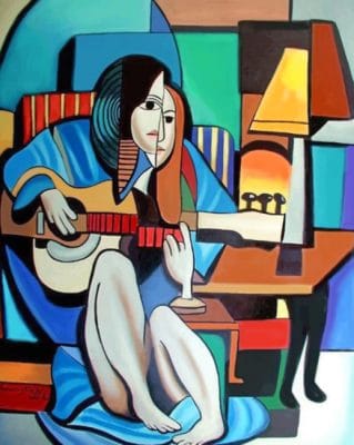 Abstract Musician paint by numbers