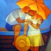 Couple Under An Umbrella paint by numbers