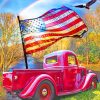 Red American Truck And Flying Eagle paint by numbers