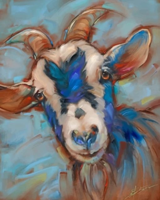 White And Blue Goat paint by numbers