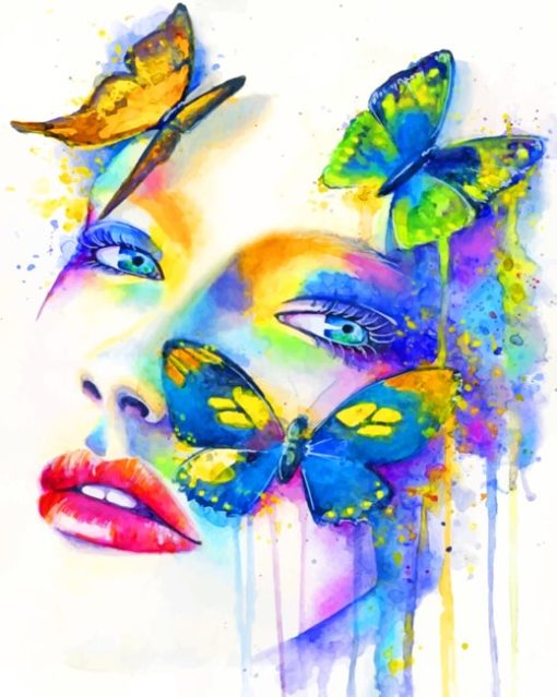 Woman And Butterflies paint by numbers