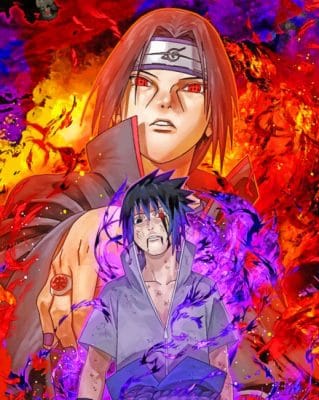 Naruto Blazing Sasuke Itachi paint by numbers