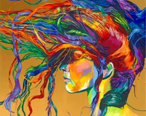 Abstract Colorful Woman paint by numbers