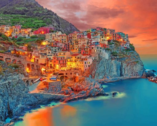 Cinque Terre Italy paint by number