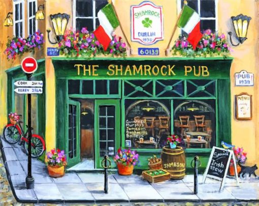 The Shamrock Pub Art paint by numbers