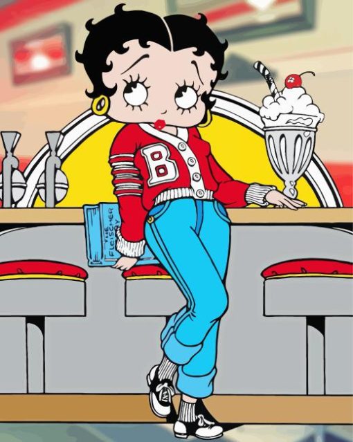 Cheerleader Betty Boop Painting By Numbers