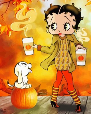 Autumn Betty Boop Painting By Numbers