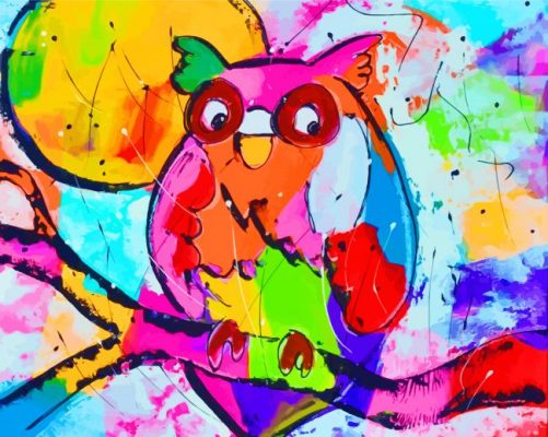 Colorful Owl Art Paint by numbers