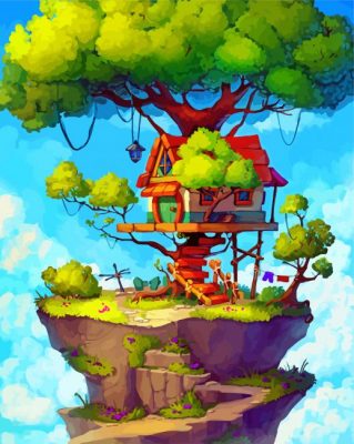 Fantasy Tree House Paint by numbers