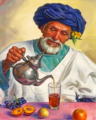 Old-moroccan-man-pouring-mint-tea-paint-by-numbers