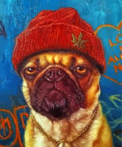 Stylish Pug Dog Paint by numbers