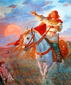 Warrior On Horse Paint by numbers