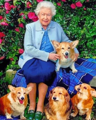 queen-elizabeth-and-corgis-paint-by-number