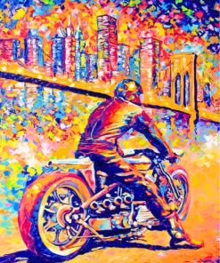 Motorcycle Driver Art Paint by numbers