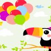 Toucan And Balloons Paint by number