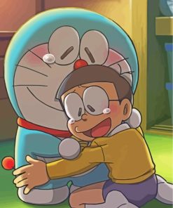 Cute Nobita And Doraemon Paint by numbers