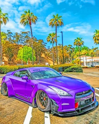 Purple-Nissan-GTR-paint-by-numbers