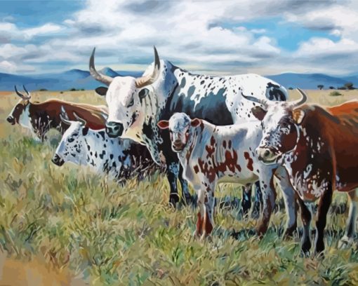 South Africa Nguni Paint by numbers