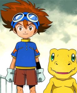 Tai Kamiya And Agumon Characters Paint by numbers