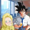 Android 18 And Goku paint by numbers