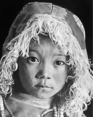 black-and-white-tibetanchild-paint-by-numbers