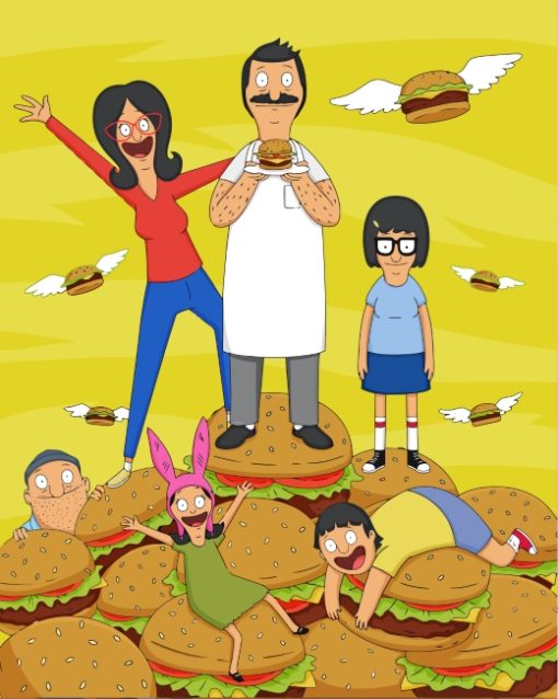 Flying Burgers Bobs Burgers Paint by numbers