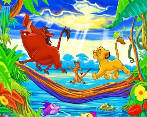 Lion King Baby Simba And Friends Paint by numbers