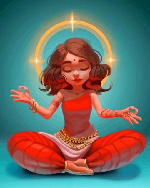 meditation-indian-girl-paint-by-number