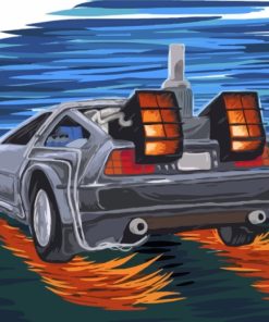 delorean Back to the future paint by number