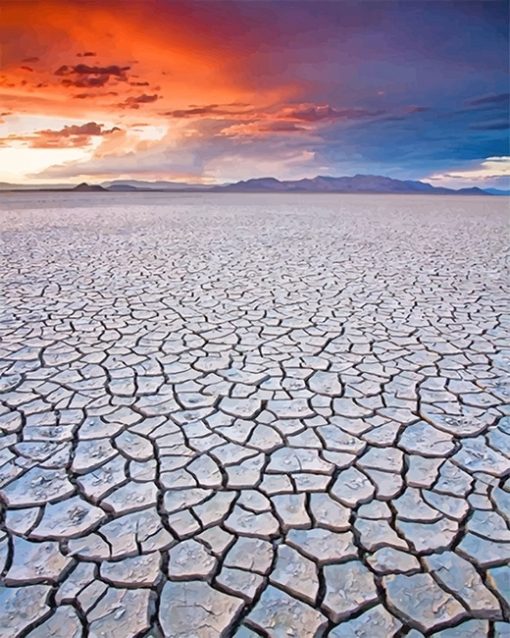 Cracked Mud Death Valley paint by numbers