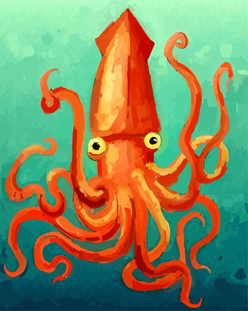 Red Giant Squid paint by numbers