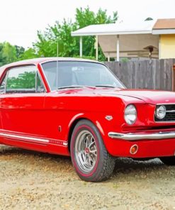 1966 Ford Mustang Red Car Paint By Numbers