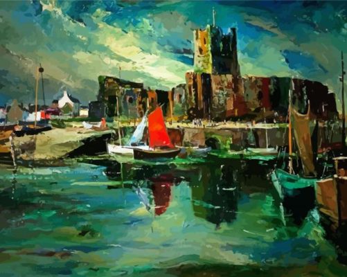 Abstract Carrickfergus Castle Paint By Numbers