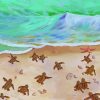 Baby Turtles By Beach Paint By Numbers