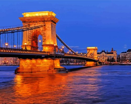 Budapest Evening Bridge Paint By Numbers