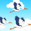 Cartoon Herons Flying Paint By Numbers