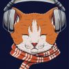 Cat With Headphones Illustration Paint By Numbers