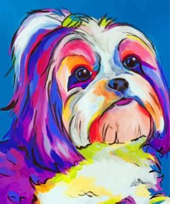 Colorful Shih Tzu Dog Animal Paint By Numbers